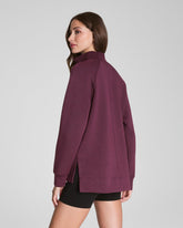 SPANX AirEssentials® Brushed Half Zip Tunic | Plum Berry Heather